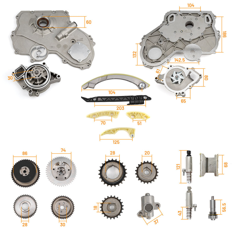 Ecotec Timing Chain Kit with Water Pump for GM Terrain Chevy Equinox 2.0L 2.4L