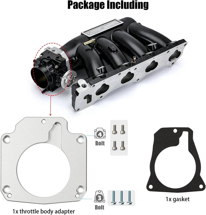 4 Bolt Intake to 3 Bolt Billet Throttle Body Adapter for LS2 LH6 L92 L76 LY2 LY5