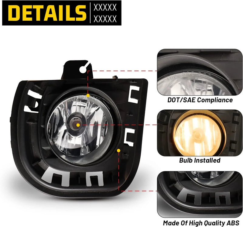 DURAFORCE For 2014 2015 2016 Toyota Scion TC/ZELAS Fog Lights Lamps Pair w/Wiring Switch