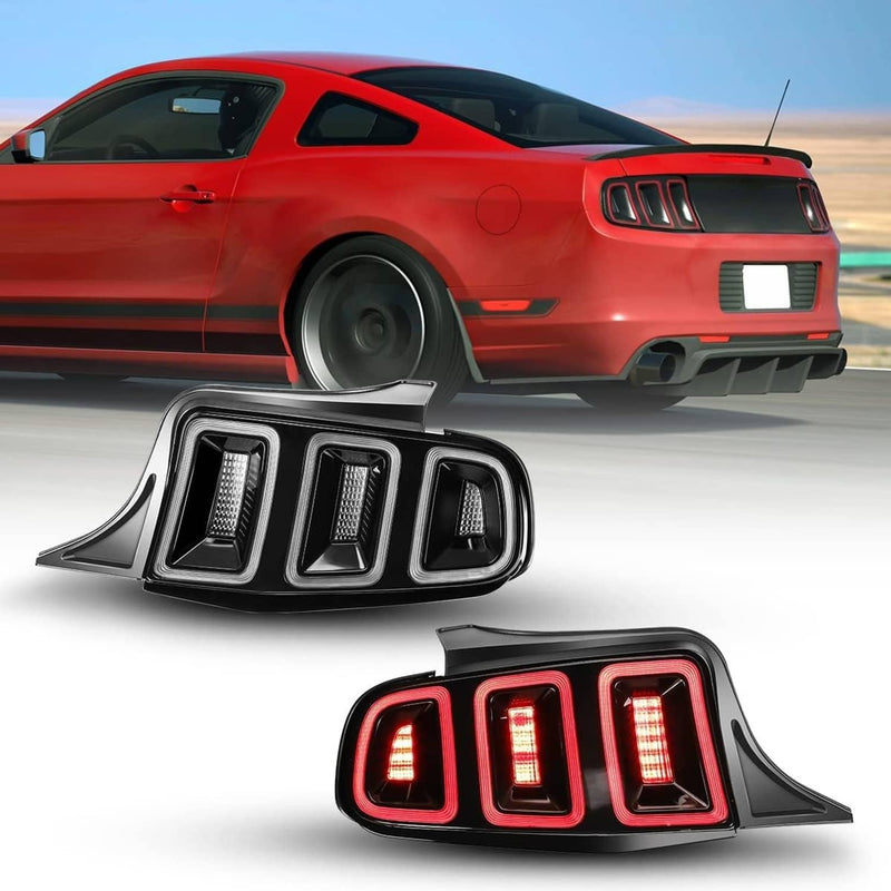 Tail Lights Black Brake Lamps for Ford Mustang 2010-2014 Full LED Sequential