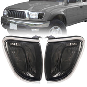 DURAFORCE Smoke Lens Chrome Trim Corner Lights Lamps for Toyota Tacoma 2001-2004 Pair