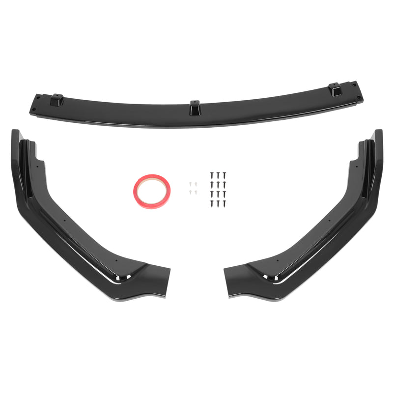 Glossy Black Front Bumper Lip Splitter Chin for Infiniti Q50 2018-2024 Luxe