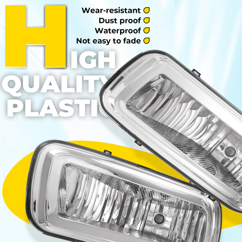 Fog Lights Assembly Lens With Bulbs for Ford F-150 04-06 for Lincoln Mark LT 06