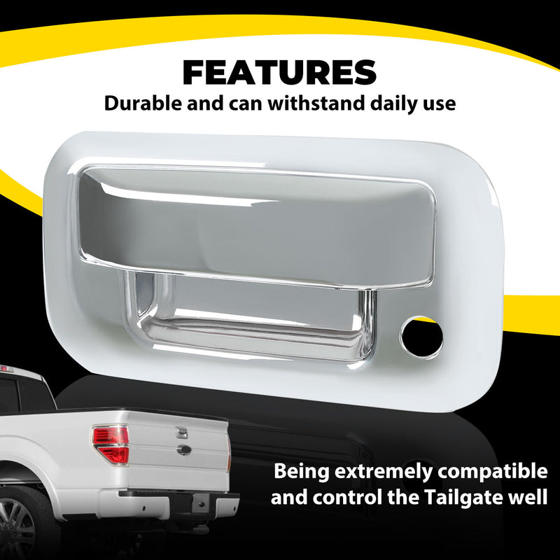 Chrome Outside Tailgate Handle Cover Overlay for Ford F-150 F150 4 Door 2004-14