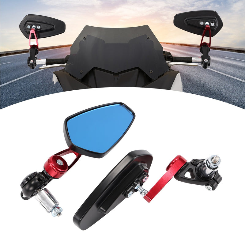 Universal 7/8" Handle Bar End Side Mirrors for Motorcycle Honda Yamaha Kawasaki