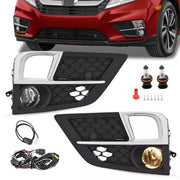 DURAFORCE Front Bumper Fog Lamp Bezel Chrome Trim for Honda Odyssey 2018-2020 Set