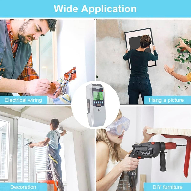 5 in 1 Digital Stud Finder Wood Metal Pipe Wire Wall Scanner Sensor LCD Detector