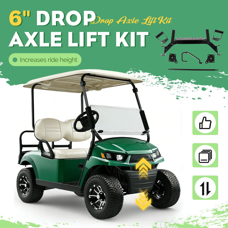 6" Drop Axle Lift Kit for EZGO Electric TXT Valor 2001.5-2025 Golf Cart