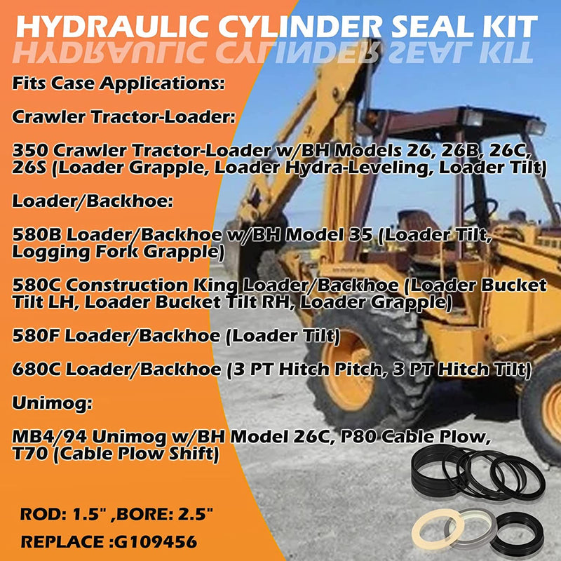 G109456 G105550 Hydraulic Cylinder Seal Kit for Loader Backhoe 350 580B MB4/94
