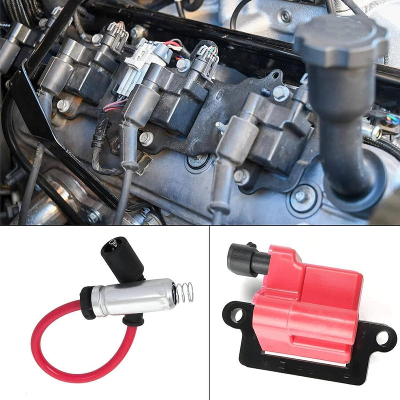 8Pack Square Ignition Coil Spark Plug Wire for Chevy GMC 4.8 5.3 6.0 8.1L