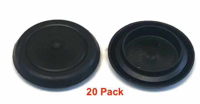 Black Rubber 1 1/4 Inch Flush Hole Plug for Sheet Metal Auto Body Panel 20 Pack