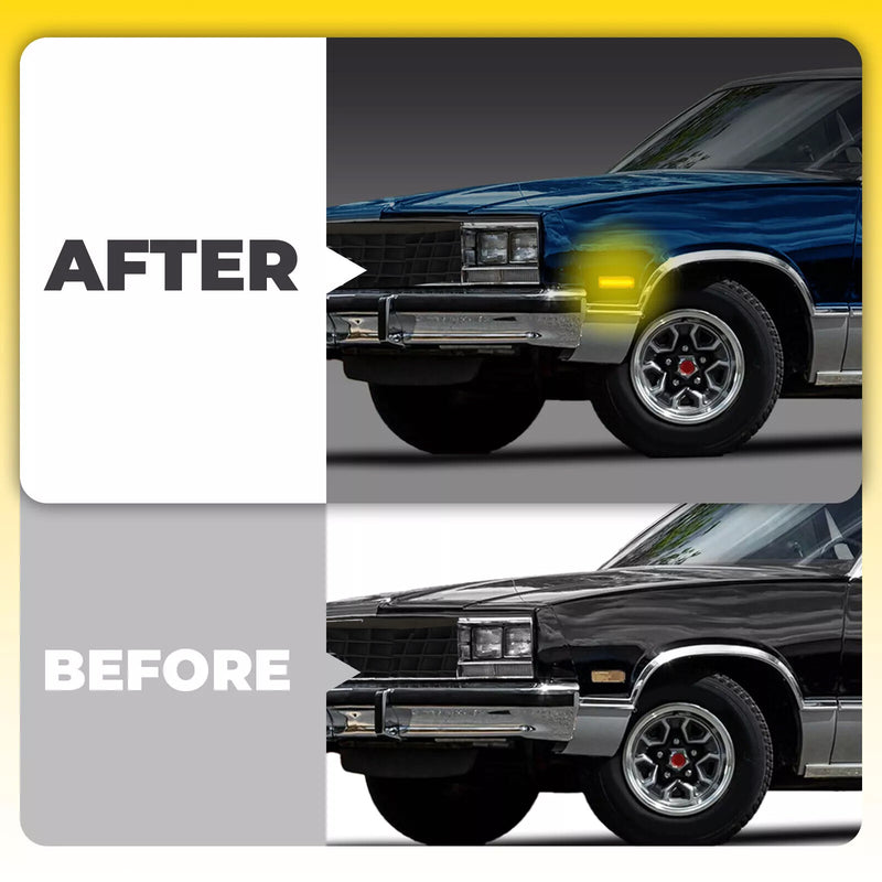 Yellow LED Front Side Marker Lights for El Camino Caballero Malibu 78-87 2 Pcs