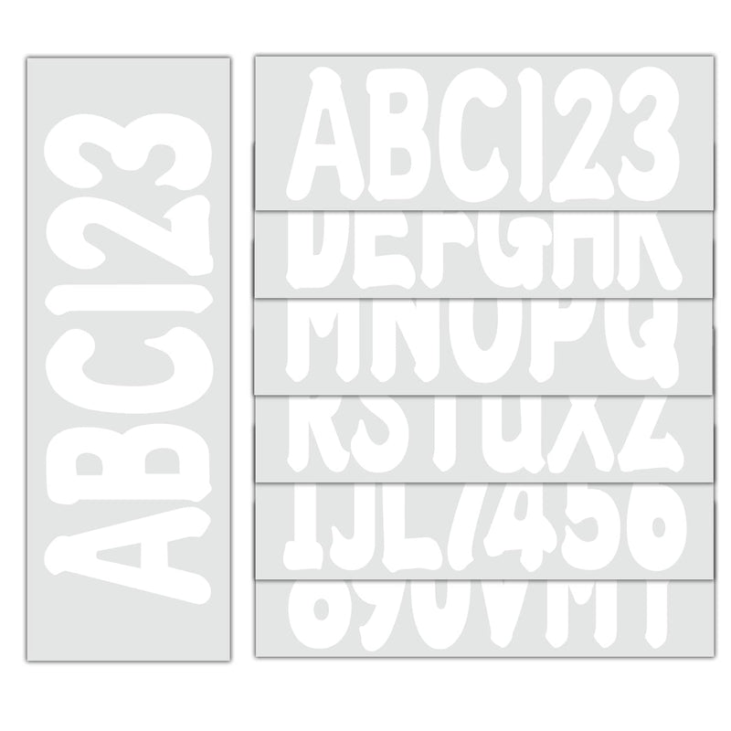 DURAFORCE Marine Boat White Sticker Decal A-Z Letters And 0-9 Numbers 3" 4 Sets