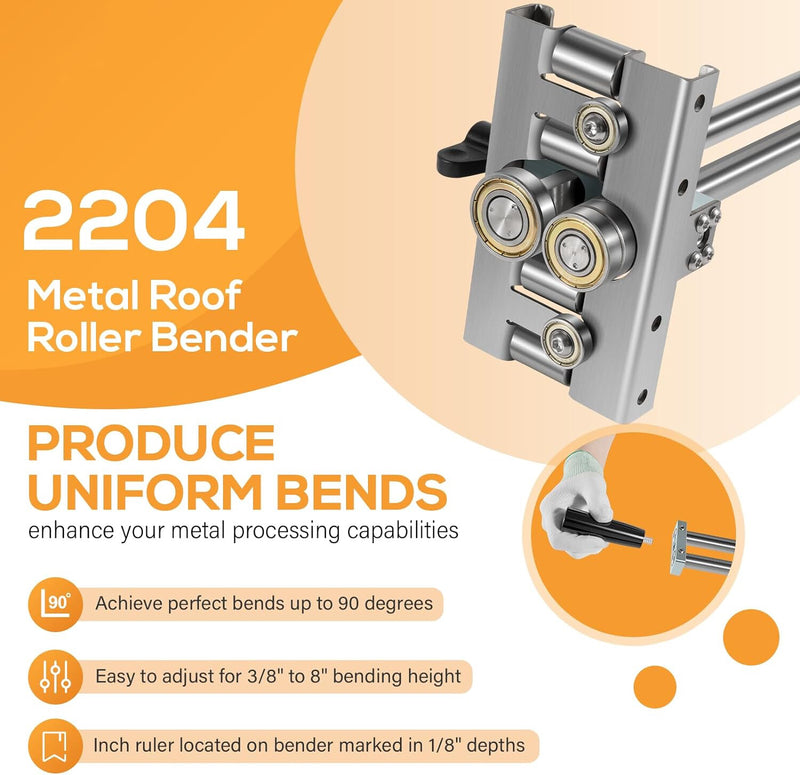 2204 Uni Bender Metal Bending Tool Adjustable Bend Height From 3/8" to 8" 0-90°