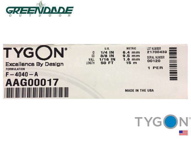F-4040-A AAG00017 Fuel Line for Tygon 1/4 ID X 3/8 OD 1 Foot