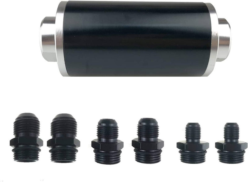 30 Micron Inline Fuel Filter Bracket Billet Aluminum AN6 AN8 AN10 Petrol