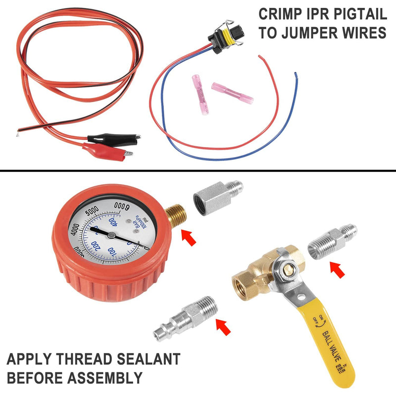 HPOP Test Tool High Pressure Air Leak Gauge Kit for Ford 6.0L 7.3L