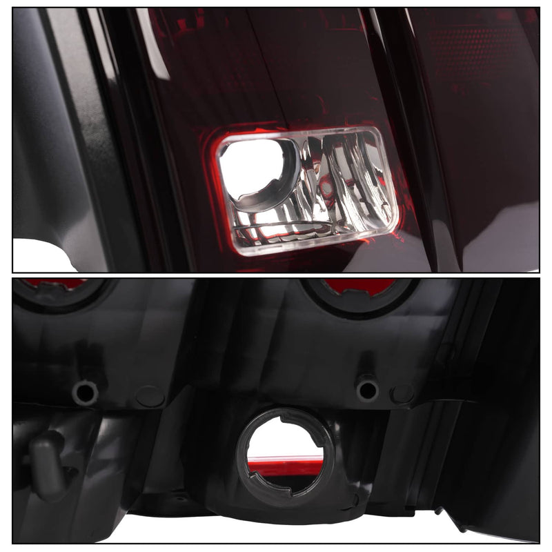 DURAFORCE Tail Lights Rear Brake Lamps for Ford Mustang 1999-2004 Red Smoked Left Right