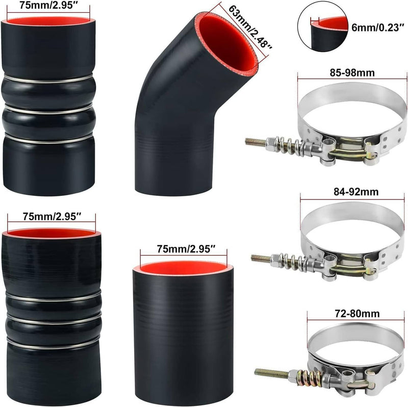 Turbo Intercooler Kit Pipe Boot CAC for Ford 6.0L F250 F350 F450 F550 03-07