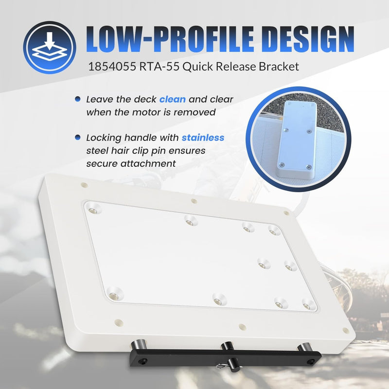 1854055 RTA-55 Quick Release Bracket for Minn Kota Quest Motors White