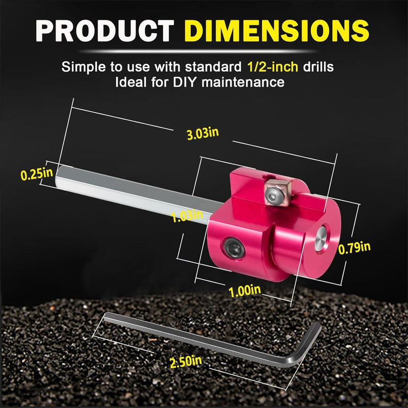 PPR75 PVC Fitting Saver 1/4" Hex Shaft 3/4" Head 0.75 Inch Aluminum