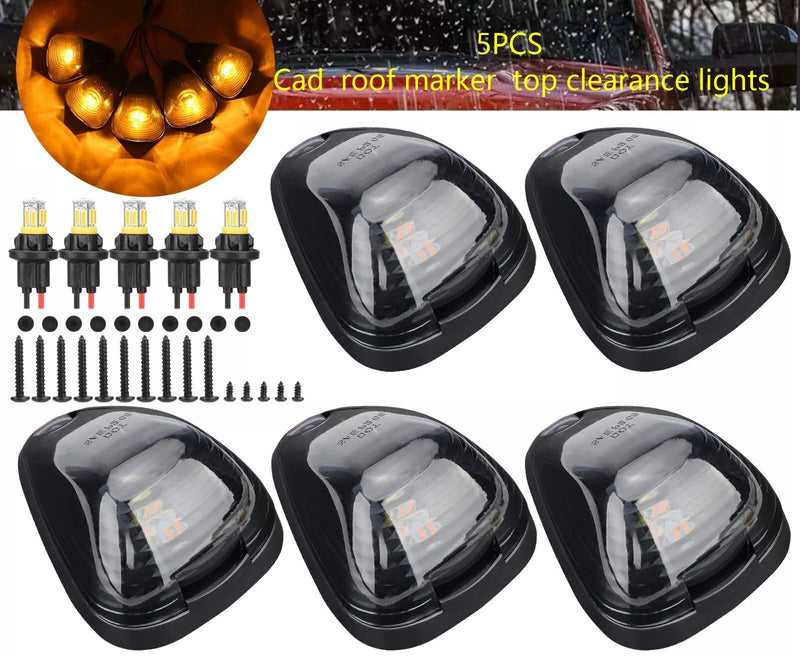 5Pcs Smoke LED Cab Roof Lights Marker Amber for Ford F-250 F-350 F450 Super Duty