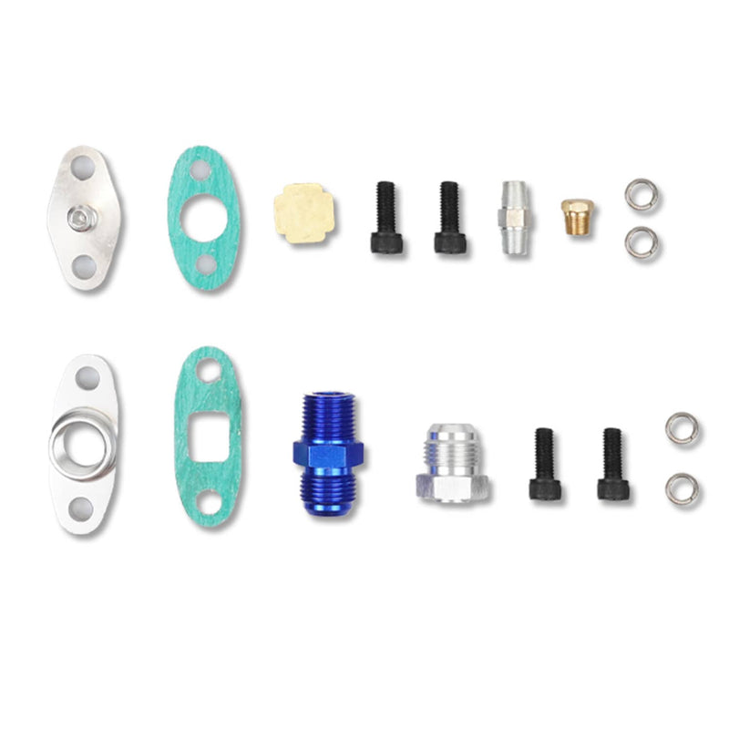 Oil Feed Line 10AN Oil Drain Return Fitting Kit for Turbo T3 T4 T6 GT45