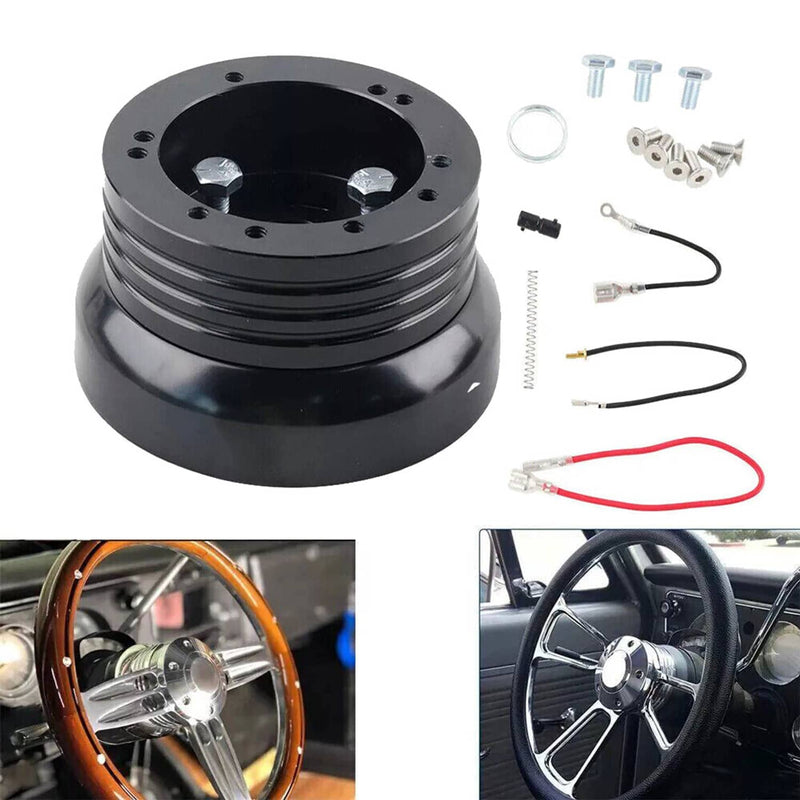 5 & 6 Hole Steering Wheel Hub Adapter for GM Chevy Flaming River Ididit Black