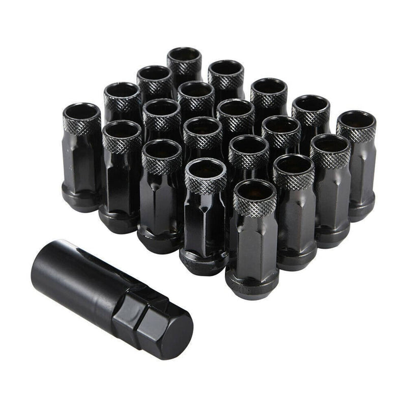 20Pcs M12x1.5mm Extended Open Ended Lug Nuts for Toyota Honda Black