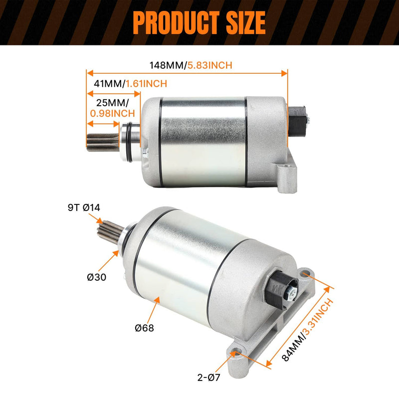 Starter Motor Assembly for Yamaha Grizzly 700 2009-2024 and Grizzly 550 2009-201