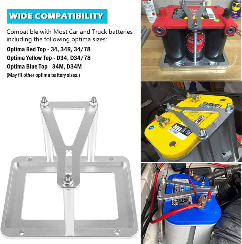 Billet Battery Tray Hold Down Trunk Relocation Box Aluminum Racing Mount 551181