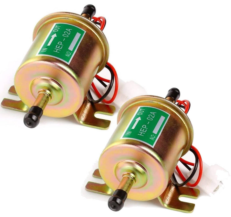 HEP-02A 12V Electric Fuel Pump Universal Inline Low Pressure Gas Diesel 2Pcs