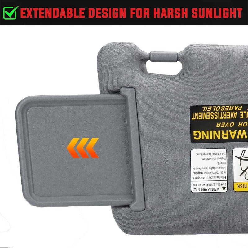 Sun Visor Pair LH Driver RH Passenger for Toyota Tacoma 2005-2015 Gray