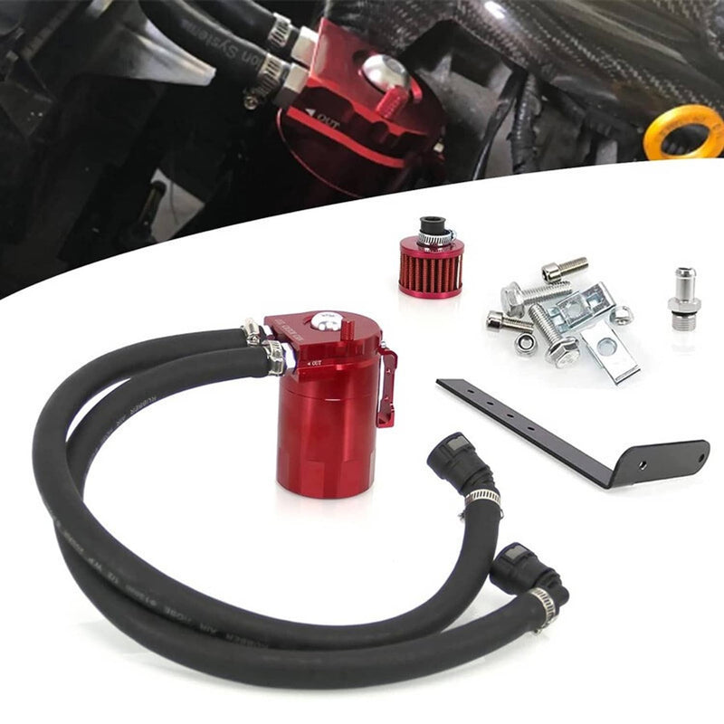 Side Oil Separator Catch Can Tank for 2011-2021 F150 5.0L 2.7L 3.5L Ecoboost RED