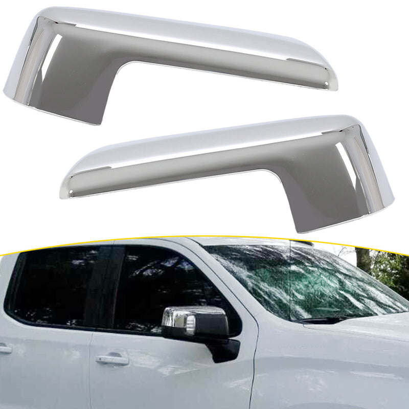 Chrome Replacement Mirror Cap Covers for Chevy Silverado 1500 2019-2024 Pickup