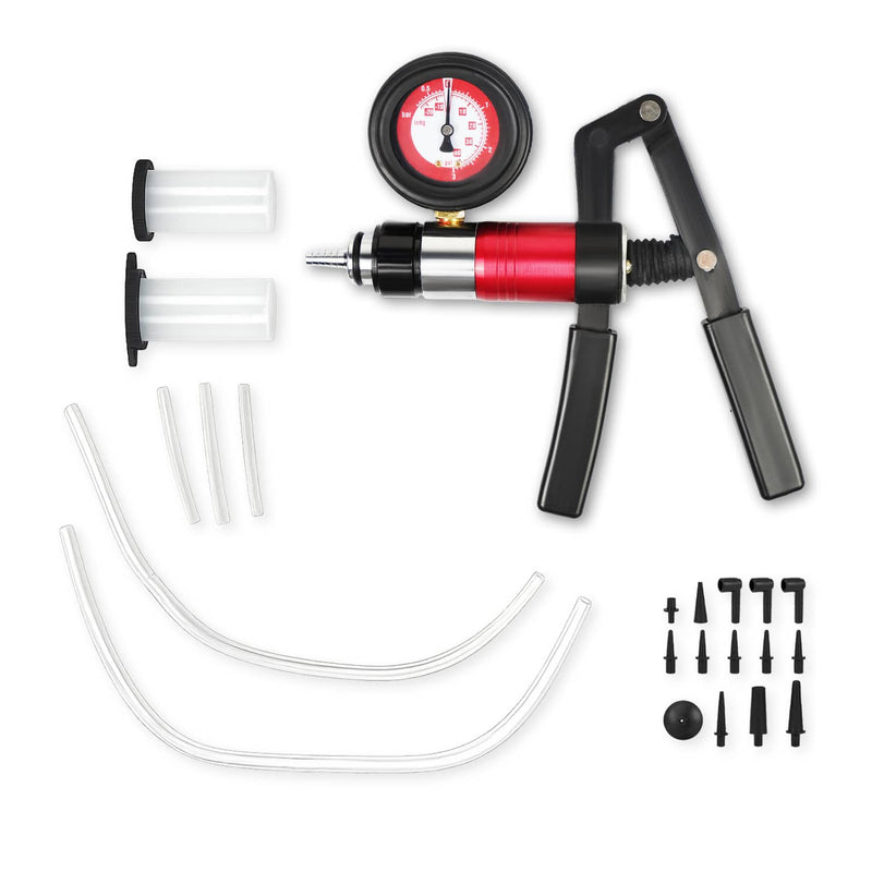 Hand Held Vacuum Pressure Pump Tester Brake Fluid Bleeder Tool 21pcs