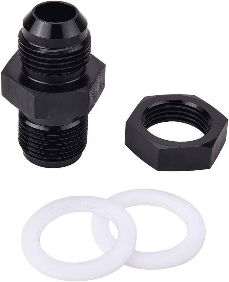 2Pcs 10AN AN10 Flare Fuel Cell Bulkhead Fitting With Teflon Washer Aluminum