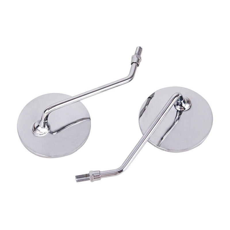 Classical Chrome Motorcycle Rearview Side Mirrors Set for Honda Suzuki Kawasaki