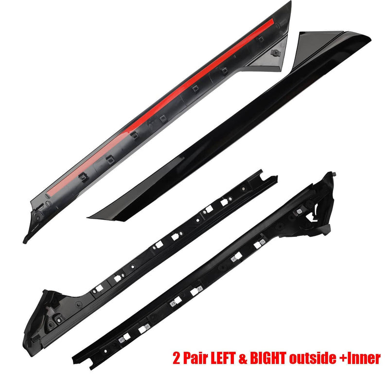 Set For Ford Explorer Left Right Windshield A-Pillar Molding Trim 2011-2019