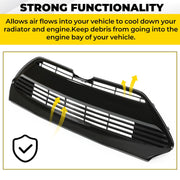 DURAFORCE Front Bumper Lower Grille Black for Toyota Corolla L LE XLE 2017-2019