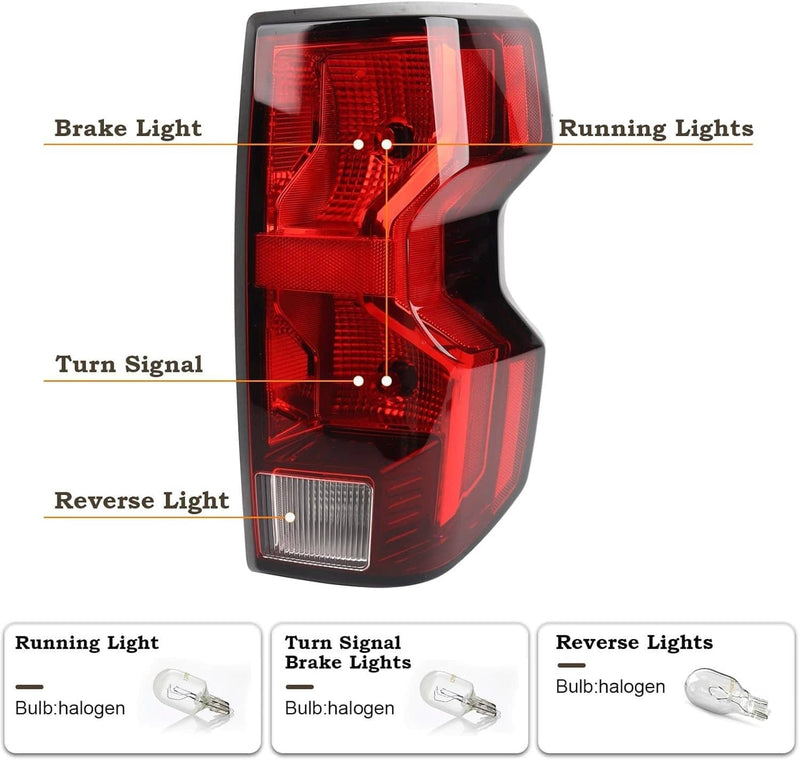LED Tail Light Brake Lamp with Bulb for Chevy Colorado 2023-2024 Right Passenger
