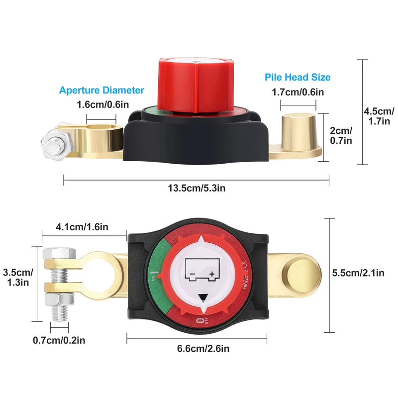 Battery Disconnect Top Post Kill Switch 12V 48V Heavy Duty Shut Off for Car RV
