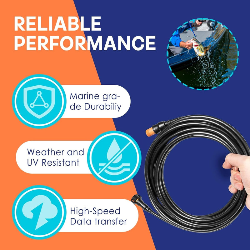 010-11617-42 Transducer Extension Cable 12 Pin 30 ft for Garmin
