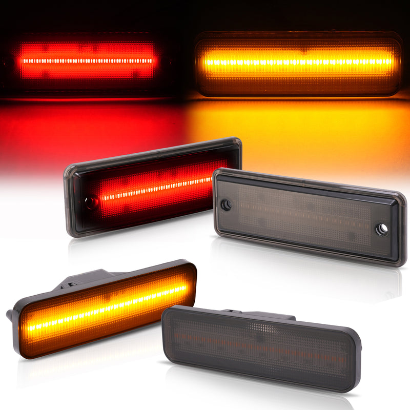 Smoke LED Front & Rear Side Marker Lights for El Camino & Caballero 1978-1987 4x