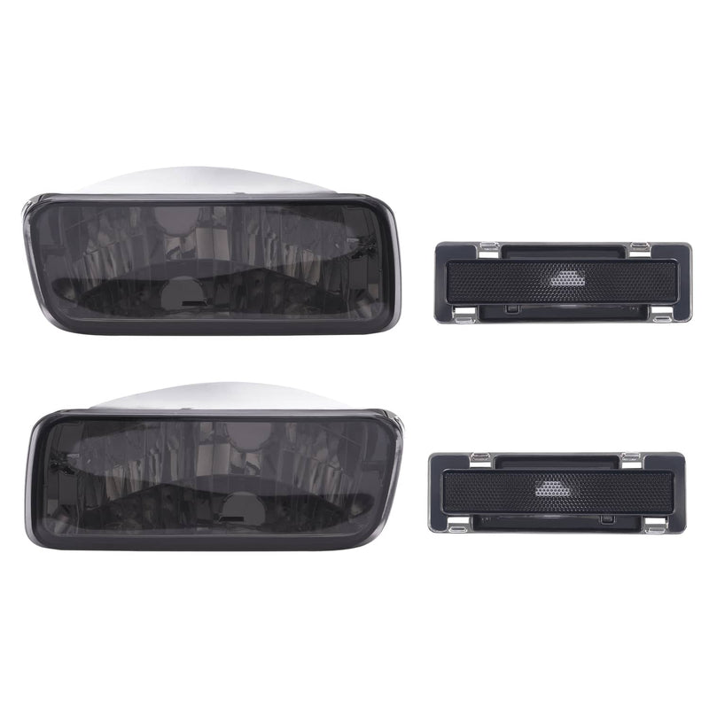 DURAFORCE Smoke Bumper Turn Signal Side Marker Lights for Chevrolet Camaro 1985-1992
