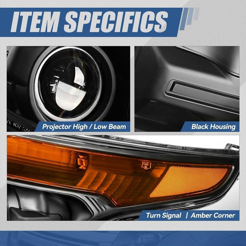 Halogen Projector Headlights Chrome Clear for Ford Explorer 2011-2015 Pair