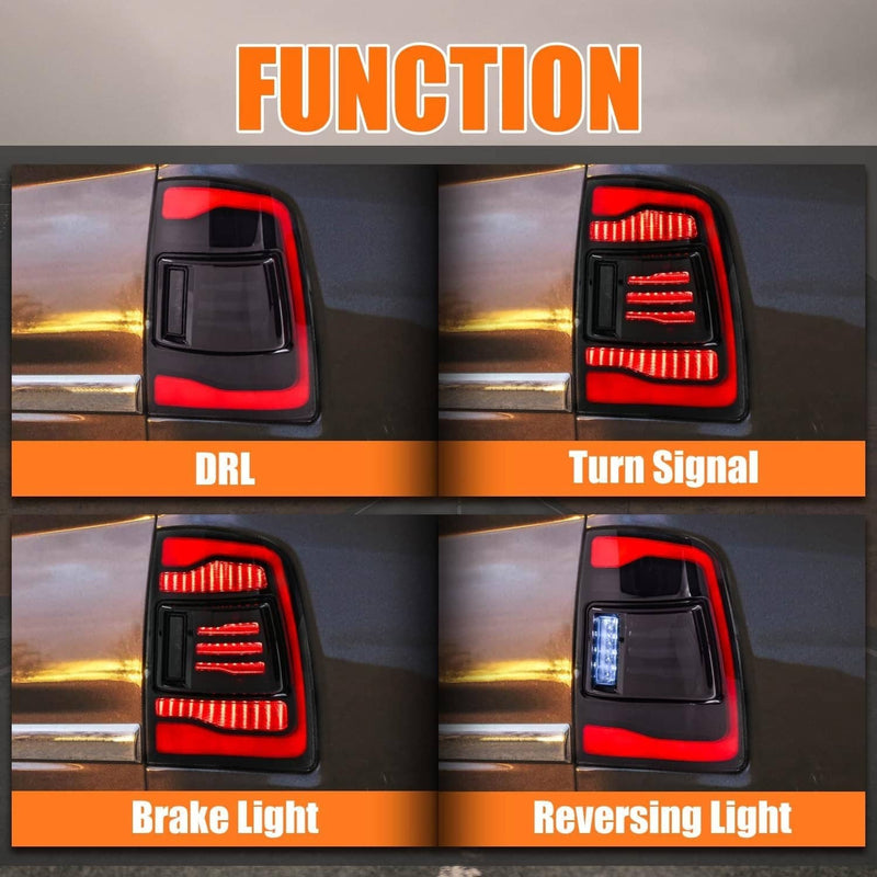 LED Tail Light 2x for Dodge Ram 1500 2500 3500 2009-2018 Smoke Lens Rear