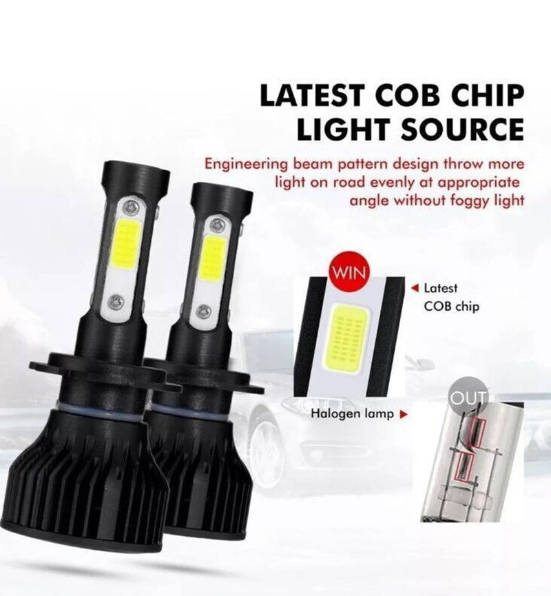 4-Sides H13 9008 LED Headlight Bulb for Ford F-150 2004-2014 High Low 6000K