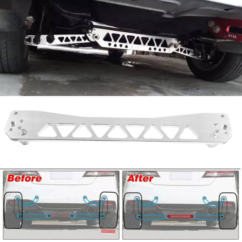 Rear Lower Control Arms Subframe Brace Tie Bar for Honda Civic EK 96-00 Silver