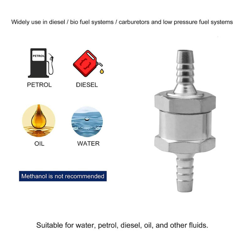 2Pcs 5/16" 8mm Fuel Line One Way Non Return Check Valve Petrol Diesel Oil Water
